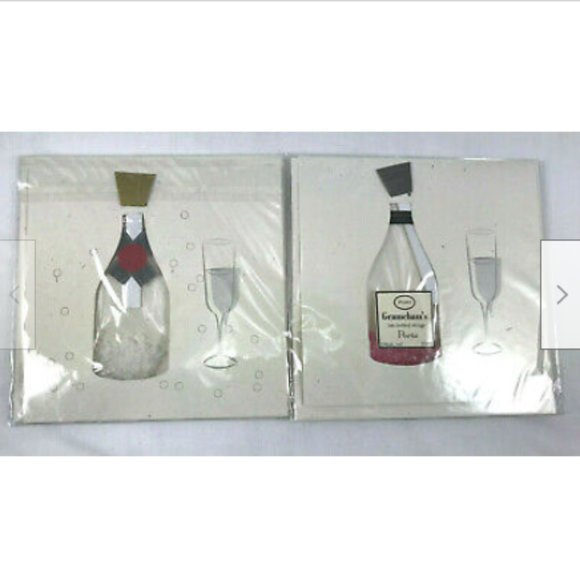 Champagne Bottle TWO Greeting Cards w/Bath Salts Jardin D'Autray Blank Notecard - Picture 1 of 3